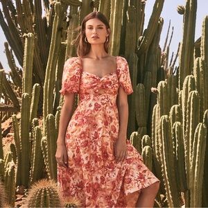 Quinni Twist-Front Midi Dress